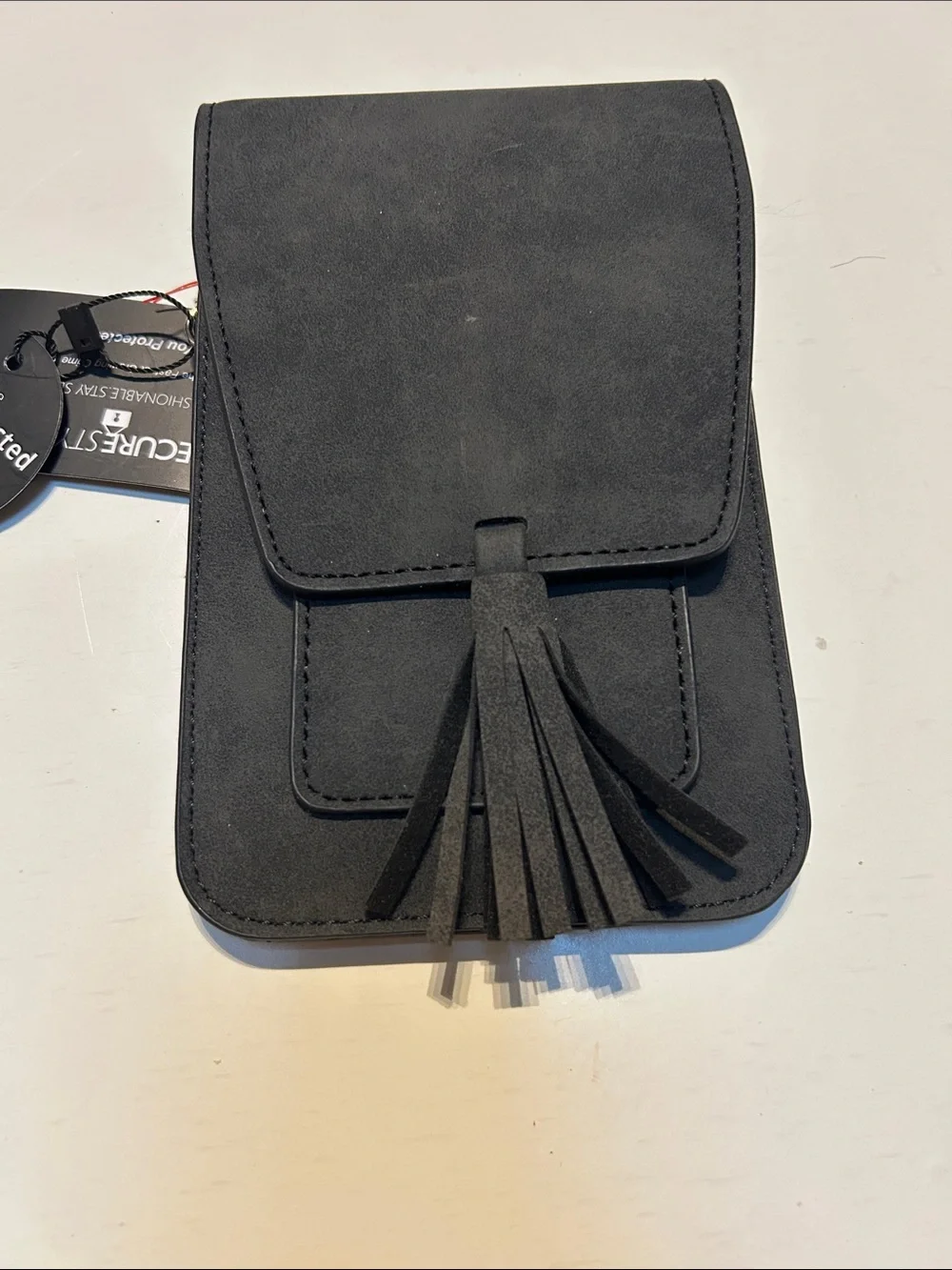 Black RFID Phone Holster with Clear Touch Window